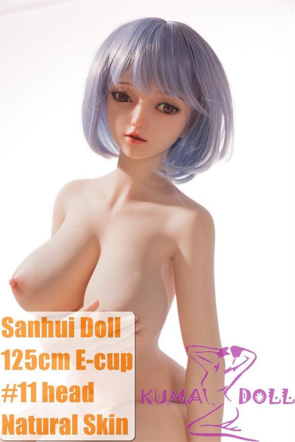 Full Silicone AIO Sanhui Doll 125cm E-cup #11 head with seamless Blue hair