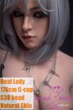 Real Lady Full Silicone Sex Doll 170cm/5ft6 C-cup Natural Skin S38-2 head|kumadoll