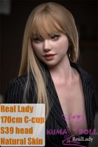 Real Lady Full Silicone Sex Doll 170cm/5ft6 C-cup Natural Skin S39 head