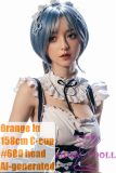 【AI-generated】Orange In Full Silicone Doll 158cm C-Cup #600 Head Sex Doll
