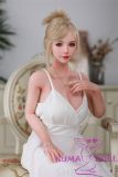SHEDOLL Asian Beauty Jenny head 148cm/4ft9 normal breast head love doll body material customizable White Dress