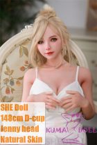 SHEDOLL Asian Beauty Jenny head 148cm/4ft9 normal breast head love doll body material customizable White Dress