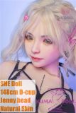 SHEDOLL Asian Beauty Jenny head 148cm/4ft9 normal breast head love doll body material customizable Black Sexy Lingerie