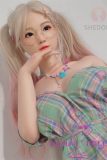 SHEDOLL Lolita type Qing head 148cm/4ft9 normal breast head love doll body material customizable Pink Blonde Hair