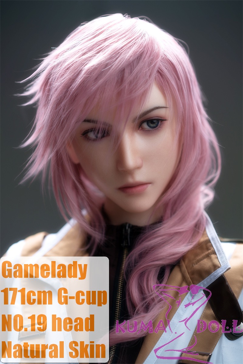 Game Lady Full silicone 171cm/5ft6 G-cup No.19 Lighting From Final Fantasy XIII (FF13) head with realistic makeup, eyebrows and eyelashes implanted