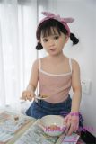 AXB Doll110cm/3ft6 A-cup with Head AGB17 with realistic body makeup silicone head+TPE body