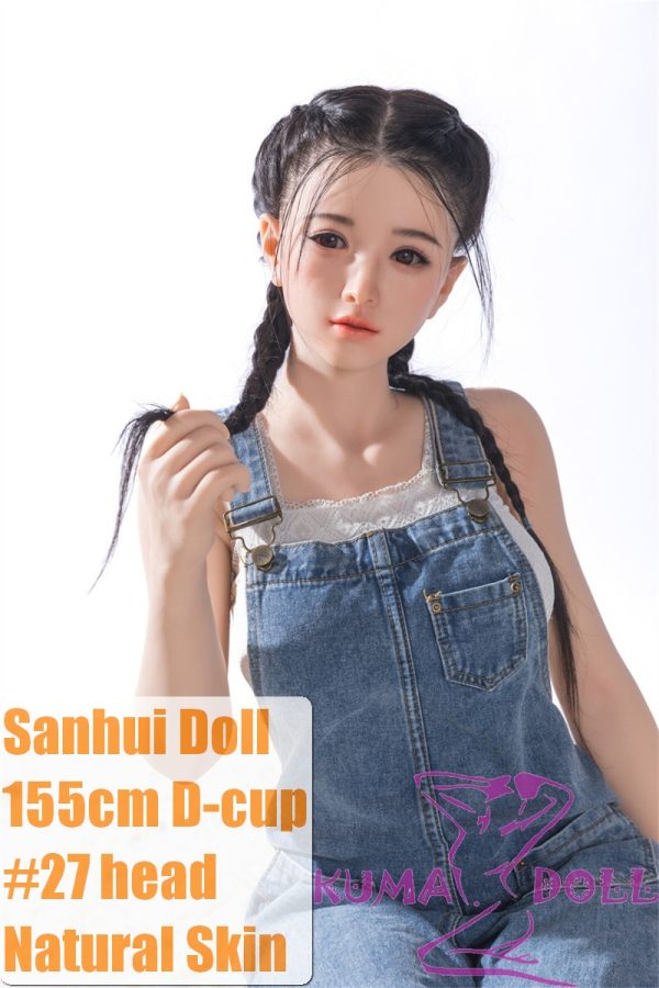 Sanhui Doll 155cm/5ft1 D-cup #27 AIO Seamless Neck Silicone Sex Doll with Head Blue Jeans
