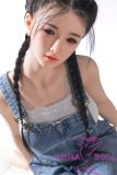 Sanhui Doll 155cm/5ft1 D-cup #27 AIO Seamless Neck Silicone Sex Doll with Head Blue Jeans