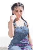 Sanhui Doll 155cm/5ft1 D-cup #27 AIO Seamless Neck Silicone Sex Doll with Head Blue Jeans