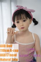 AXB Doll110cm/3ft6 A-cup with Head AGB17 with realistic body makeup silicone head+TPE body