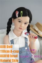 AXB Doll 110cm/3ft6 A-cup with Head AGB10 with realistic body makeup silicone head+TPE body