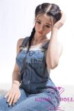 Sanhui Doll 155cm/5ft1 D-cup #27 AIO Seamless Neck Silicone Sex Doll with Head Blue Jeans