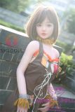 SHEDOLL Yuan head 140cm/4ft6 small breast head love doll body material customizable Brown Cotton Prairie Dress