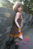 SHEDOLL Yuan head 140cm/4ft6 small breast head love doll body material customizable Brown Cotton Prairie Dress