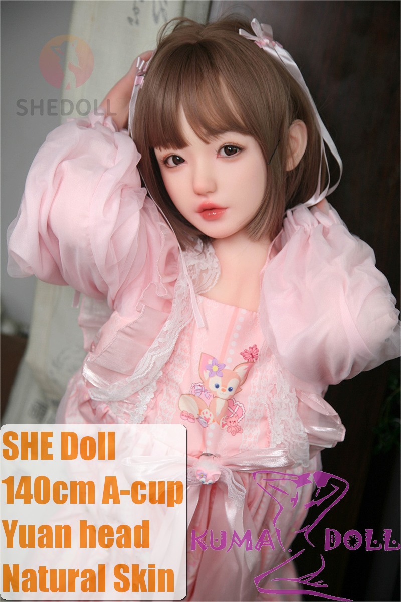 SHEDOLL Yuan head 140cm/4ft6 small breast head love doll body material customizable pink dress