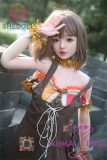 SHEDOLL Yuan head 140cm/4ft6 small breast head love doll body material customizable Brown Cotton Prairie Dress