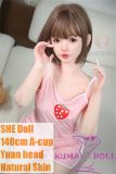 SHEDOLL Yuan head 140cm/4ft6 small breast head love doll body material customizable pink pajama