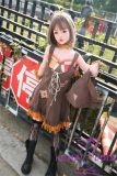 SHEDOLL Yuan head 140cm/4ft6 small breast head love doll body material customizable Brown Cotton Prairie Dress