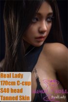 Real Lady Full Silicone Sex Doll 170cm/5ft6 C-cup Tanned Skin S40 head Demons