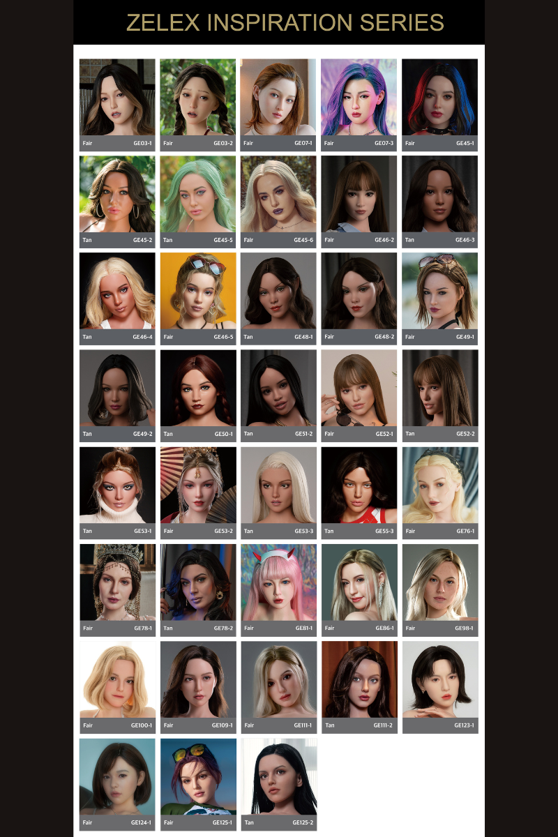 ZELEX Full Silicone Sex Doll Heads (Silicone Head Only)