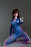 Game Lady Full silicone 167cm/5ft5 D-cup No.23 head D.Va From Overwatch with realistic makeup eyebrows and eyelashes implanted
