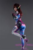 Game Lady Full silicone 167cm/5ft5 D-cup No.23 head D.Va From Overwatch with realistic makeup eyebrows and eyelashes implanted