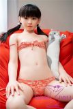 J-cute Doll Full Silicone Love Doll 149cm/4ft9 A-cup with Silicone Head AGD01 with new body makeup Orange Bikini