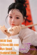 MLW doll Loli Sex Doll 126cm/4ft1 AA-cup Aya Hard Silicone material head with TPE body