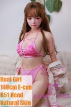 Real Girl Doll 148cm/4ft9 E-Cup Full Silicon Sex Doll R51 head with Skin Texture