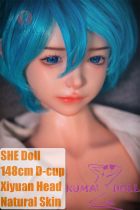 SHEDOLL Lolita type Xiyuan head 148cm/4ft9 D-cup love doll body material customizable Blue Hair
