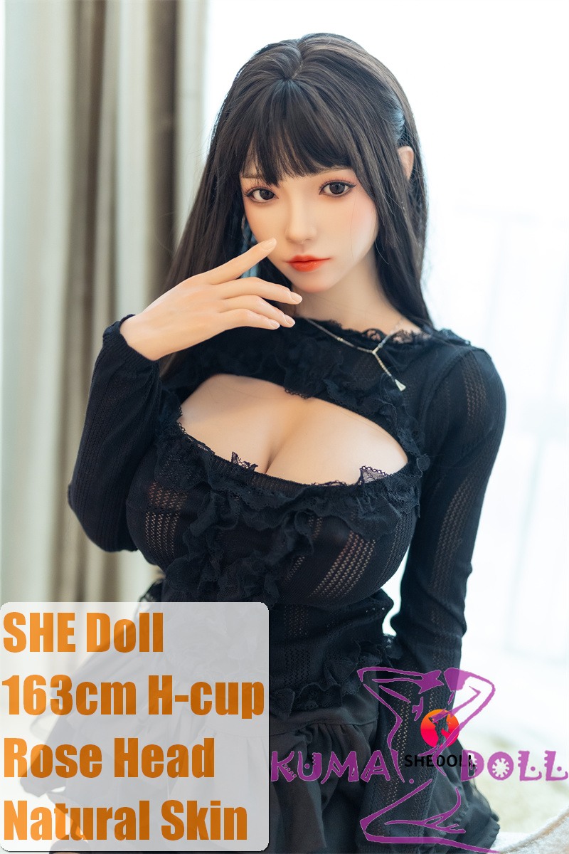 SHEDOLL Lolita type #11 Rose Head 163cm/5ft3 H-cup love doll body material customizable Black Dress