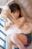 MLW doll Loli Sex Doll 126cm/4ft1 AA-cup Aya Hard Silicone material head with TPE body Short Black Hair