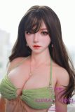 FUDOLL Full Silicone love doll 163cm D-cup #2 head in Green Bikini
