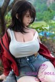 Firefly Diary 164cm G-cup Jiuchuan Head Full Silicone Sex Doll With Body Make-up Camping