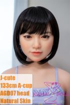 J-cute doll 133cm AA-cup AGD07 Yui head sex doll full silicone material