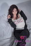 SHEDOLL Lolita type 158cm/5ft2 C-cup #11蔷薇 (Rose)） head love doll body material customizable  in White T-Shirt with Black Jacket