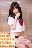 Real Girl Doll 159cm/5ft2 E-Cup Sex Doll Silicone C22 head+TPE body(material selectable)  in School Uniform