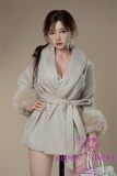 Real Girl Doll 169cm/5ft5 D-Cup Sex Doll Silicone head C17+TPE body(material selectable)  in Gray Robe