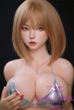 JY Doll Silicone Material Love Doll 163cm/5ft4 F-Cup Qingniao head with body makeup in Silver Metallic Lingerie