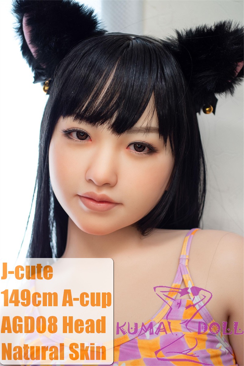 J-cute Doll Full Silicone Love Doll 149cm/4ft9 A-cup with Silicone Head AGD08 with new body makeup in Purple and Orange Bikini