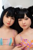 J-cute Doll Full Silicone Love Doll 149cm/4ft9 A-cup with Silicone Head AGD08 with new body makeup in Purple and Orange Bikini