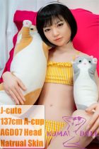 J-cute doll 137cm A-cup AGD07 head sex doll full silicone material in Yellow Bikini