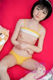 J-cute doll 137cm A-cup AGD07 head sex doll full silicone material in Yellow Bikini