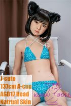 J-cute doll 137cm A-cup AGD17 head sex doll full silicone material in Blue Bikini