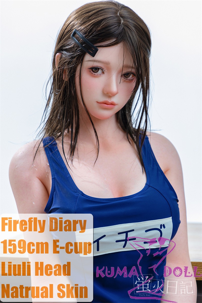 Firefly Diary  159cm E-cup Liuli Head Full Silicone Sex Doll With Body Make-up in Blue Swimsuit