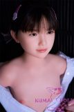 J-cute doll 133cm AA-cup AGD07 head sex doll full silicone material in White Shirt and Pink Plaid Skirt