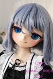GUAVADOLL Anime Doll Soft vinyl head+TPE body 136cm DM02 head with Blue Hair in Maid Outfit