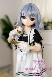GUAVADOLL Anime Doll Soft vinyl head+TPE body 136cm DM02 head with Blue Hair in Maid Outfit
