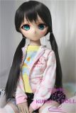 GUAVADOLL Anime Doll Soft vinyl head+TPE body 136cm DM02 head with Blue Hair in Casual Wear