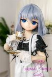 GUAVADOLL Anime Doll Soft vinyl head+TPE body 136cm DM02 head with Blue Hair in Maid Outfit